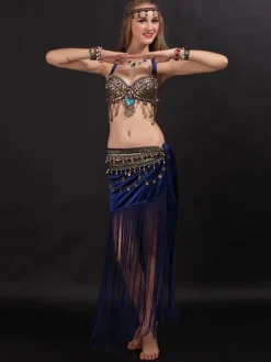 Belly Dance Costume Fringe Women Dancing Wear With Coin