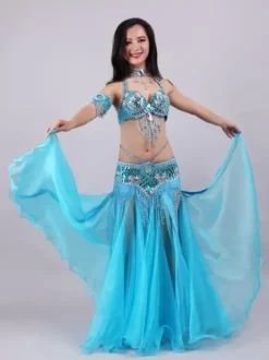 Belly Dance Costume Performance Women Dancing Wear 5-Piece Sets Outfit