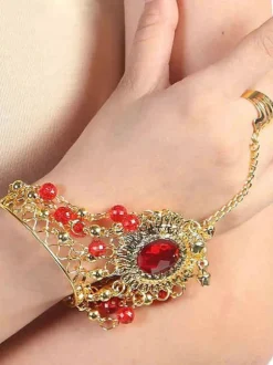 Belly Dance Costume Rose Red Fashion Bollywood Dance Accessory for Women