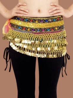 Belly Dance Costume Scarf Belt Blue Voile Bollywood Dancing Accessories