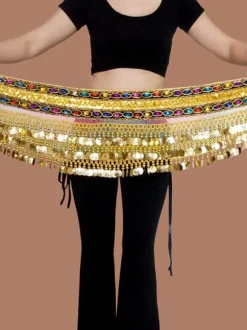 Belly Dance Costume Scarf Belt Blue Voile Bollywood Dancing Accessories