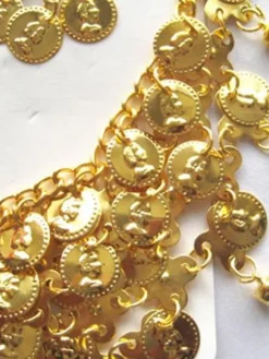 Belly Dance Jewelry Set Costume Gold Plastic Bollywood Dance Necklace Pendent Earrings