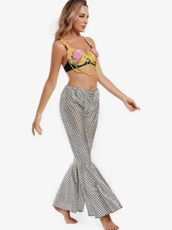 Belly Dance Pants Adult's Silver Set Polyester Sexy Women Dancing Wear