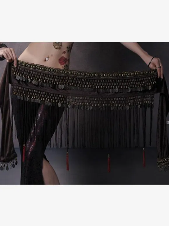 Belly Dance Waist Chain Adult's Fringe Red Accessory Polyester Sexy Women Performance Costume