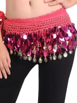Belly Dancing Hip Scarf Blue Tiered Tassels Waist Chains Women's Belly Dance Costume Accessories