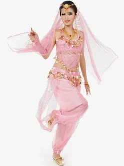 Belly Dance Blue Chiffon Women Performance Sleeveless Dancing Suit