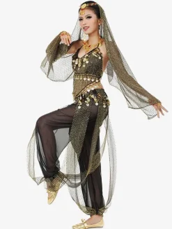Belly Dance Blue Chiffon Women Performance Sleeveless Dancing Suit