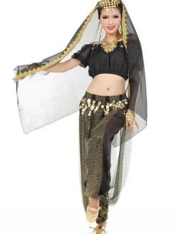 Belly Dance Costume Charming Chiffon Bollywood Dance Dress For Women With Veil