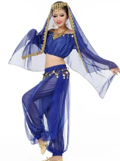 Belly Dance Costume Charming Chiffon Bollywood Dance Dress For Women With Veil