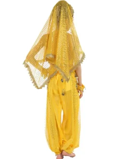 Belly Dance Costume Kids Blue Chiffon Sleeveless Indian Bollywood Dancing Costumes