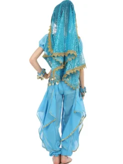 Belly Dance Costume Kids Yellow Chiffon Bollywood Indian Dancing Costumes