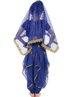 Belly Dance Costume Kids Yellow Chiffon Bollywood Indian Dancing Costumes