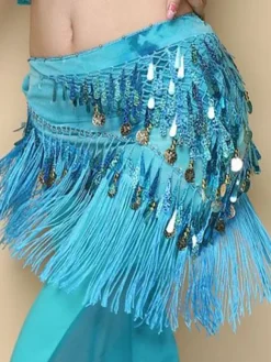 Belly Dance Costume Rose Red Polyester Bollywood Dancing Hip Scarf For Women
