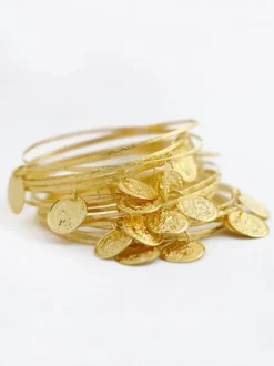 Belly Dance Costumes Bracelet Blond Metallic Embossed Women Performance Costume Accessory