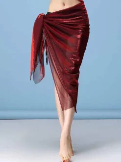 Belly Dance Costume Skirt Women Organza Split Belly Dancing Bottoms