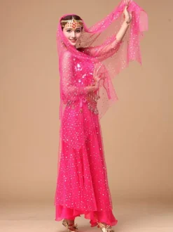 Belly Dance Costume Sparkled Chiffon Bollywood Dance Dress