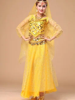 Belly Dance Costume Sparkled Chiffon Bollywood Dance Dress
