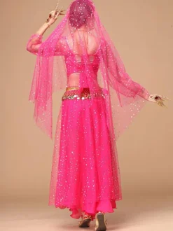 Belly Dance Costume Sparkled Chiffon Bollywood Dance Dress