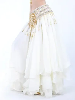 Belly Dance Long Skirt Ruffle Layered Women Dancing Wear Belt Not Included