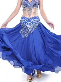 Belly Dance Long Skirt Ruffle Layered Women Dancing Wear Belt Not Included