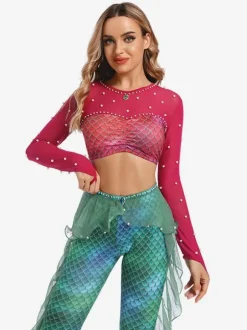 Belly Dance Pants Adult's Purple Christmas Set Polyester Sexy Women Performance Costume