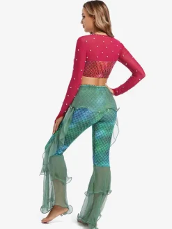 Belly Dance Pants Adult's Purple Christmas Set Polyester Sexy Women Performance Costume