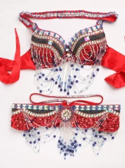 Belly Dance Set 3 Piece Costume Women Performance Outfit