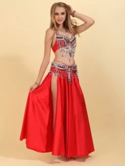 Belly Dance Set 3 Piece Costume Women Performance Outfit