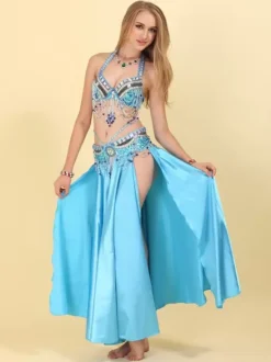Belly Dance Set 3 Piece Costume Women Performance Outfit