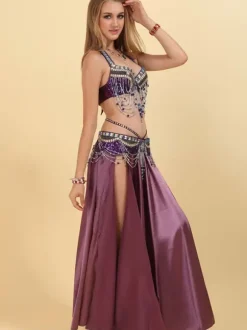 Belly Dance Set 3 Piece Costume Women Performance Outfit