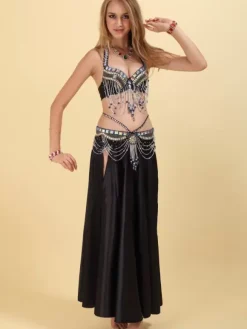 Belly Dance Set 3 Piece Costume Women Performance Outfit