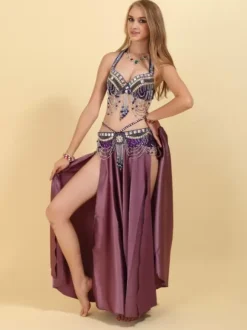 Belly Dance Set 3 Piece Costume Women Performance Outfit