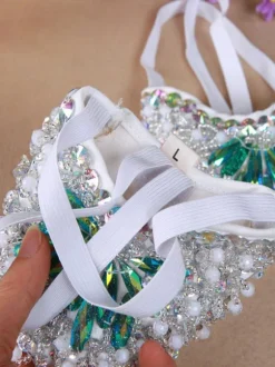 Belly Dance Shoes Silver Bling Bling Slippers Dance Footwear