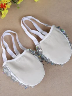 Belly Dance Slippers Shoes Bling Bling Silver Dance Footwear For Adult