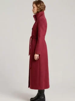 Belted Long Woolen coat with Double-breasted and high collar For Women 2026