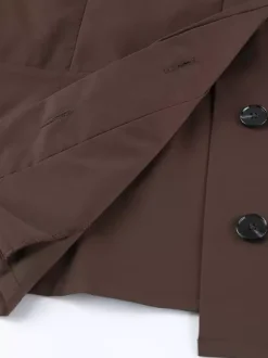 Belted Trench Jacket For Women - Chic High Neck Epaulette Design Slim Fit Peplum - Quiet Luxury Spring Streetwear 2026