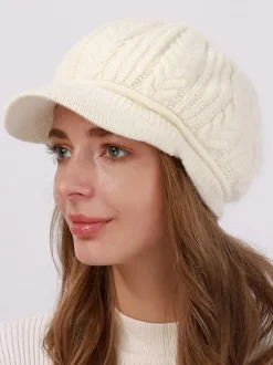 Beret Hat Knit Solid Color Daily Casual Fall Winter Caps For Women