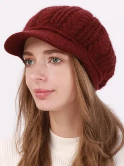 Beret Hat Knit Solid Color Daily Casual Fall Winter Caps For Women