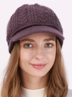 Beret Hat Knit Solid Color Daily Casual Fall Winter Caps For Women