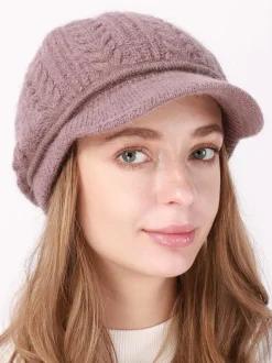 Beret Hat Knit Solid Color Daily Casual Fall Winter Caps For Women