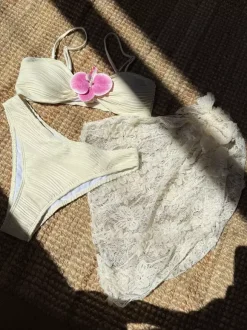 Bikini With Floral Accents And Lace Cover-up For Summer Beach 2026