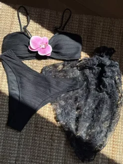 Bikini With Floral Accents And Lace Cover-up For Summer Beach 2026