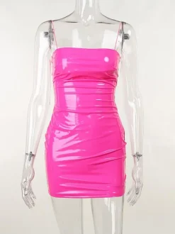 Birthday Bodycon Dresses Black Sexy Straps Neck Slim Fit Sheath Dress