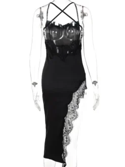 Birthday Bodycon Dresses Black Strapless Sexy Sleeveless Pencil Dress