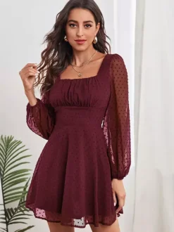 Birthday Mini Dresses White Long Sleeves Short Dress
