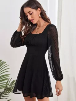 Birthday Mini Dresses White Long Sleeves Short Dress