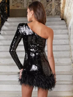 Birthday Party Dresse One Shoulder Semi Formal Mini Dress 2026