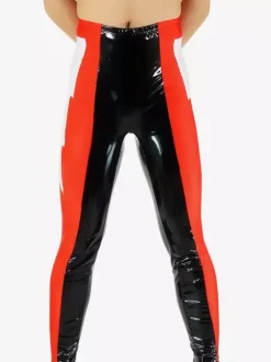 Black & Red Pattern Shiny Metallic Wrestling Unisex Trousers Bottom