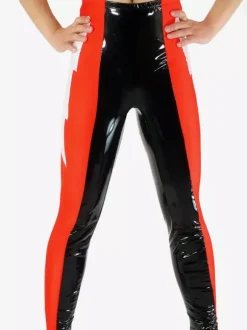 Black & Red Pattern Shiny Metallic Wrestling Unisex Trousers Bottom