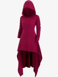 Black Retro Tudor Dress Costumes Women's Polyester Shift Dress Marie Antoinette Costume Retro Vintage Clothing Burgundy